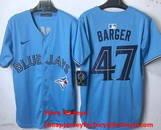 Men's Toronto Blue Jays #47 Addison Barger Light Blue Limited Jersey