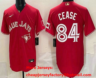 Men's Toronto Blue Jays #84 Dylan Cease Red Alternate Cool Base Jersey