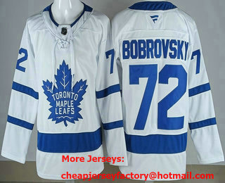 Men's Toronto Maple Leafs #72 Sergei Bobrovsky White Authentitc Jersey