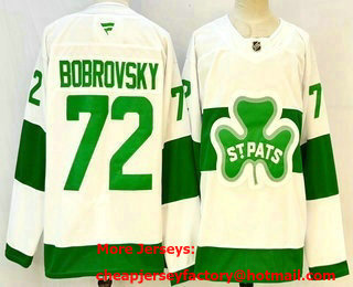 Men's Toronto Maple Leafs #72 Sergei Bobrovsky White St Pats Authentic Jersey