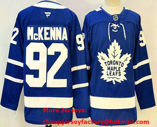 Men's Toronto Maple Leafs #92 Gavin McKenna Blue Authentitc Jersey