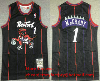 Men's Toronto Raptors #1 Tracy McGrady Black 1998-99 Hardwood Classics Reload Swingman Throwback Jersey