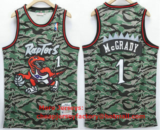 Men's Toronto Raptors #1 Tracy McGrady Camo Hardwood Classics Soul Swingman Throwback Jersey