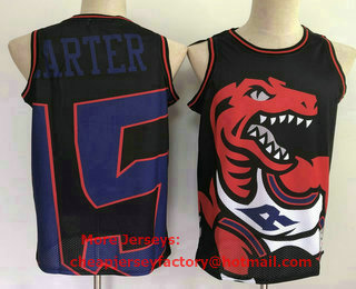 Men's Toronto Raptors #15 Vince Carter Black Big Face Mitchell Ness Hardwood Classics Soul Swingman Throwback Jersey