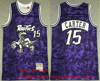 Men's Toronto Raptors #15 Vince Carter Galaxy Constellation Throwback Purple Jersey