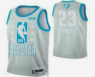 Men's Toronto Raptors #23 Fred VanVleet Gray Diamond 75th 2022 All Star Heat Press Jersey