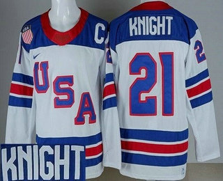 Men's USA #21 Hilary Knight White 2026 Olympics Authentic Jersey