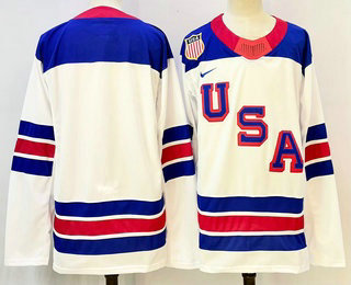 Men's USA Blank White 2026 Olympics Authentic Jersey
