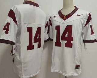 Men's USC Trojans #14 Jayden Maiava Limited White College Football Jersey