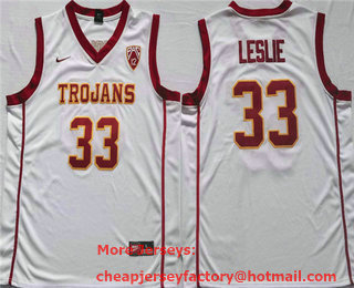 Men's USC Trojans #33 Lisa Leslie White Stitched Jersey