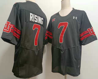 Men's Utah Utes #7 Cameron Rising Black College Football Jersey