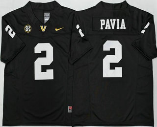 Men's Vanderbilt Commodores #2 Diego Pavia Limited Black FUSE College Football Jersey