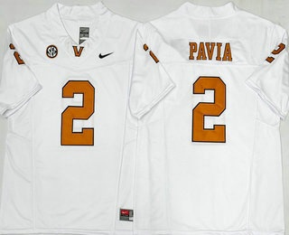 Men's Vanderbilt Commodores #2 Diego Pavia Limited White FUSE College Football Jersey