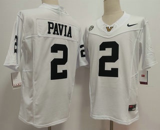 Men's Vanderbilt Commodores #2 Diego Pavia Limited White FUSE College Football Jersey