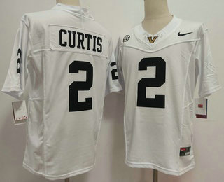 Men's Vanderbilt Commodores #2 Jared Curtis Limited White FUSE College Football Jersey