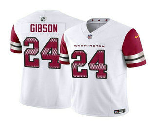 Men's Washington Commanders #24 Antonio Gibson White 2023 FUSE Vapor Limited Stitched Jersey