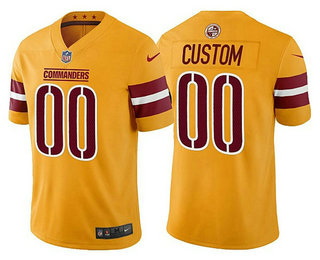 Men's Washington Commanders Active Player Custom Gold Vapor Untouchable Stitched Football Jersey