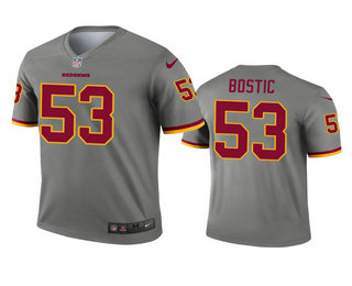 Men's Washington Redskins #53 Jon Bostic Gray Inverted Legend Jersey