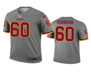Men's Washington Redskins #60 Corey Robinson Gray Inverted Legend Jersey