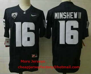 Men's Washington State Cougars #16 Gardner Minshew II Black College Football Jersey