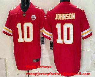 Men’s Kansas City Chiefs #10 Emmett Johnson Limited Red Vapor Jersey