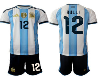 Mens Argentina National Team #12 Geronimo Rulli Home White 2026 World Cup Soccer Jersey Suit