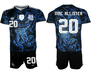 Mens Argentina National Team #20 Alexis Mac Allister Black Away 2026 World Cup Soccer Jersey Suit