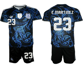 Mens Argentina National Team #23 Emiliano Martinez Black Away 2026 World Cup Soccer Jersey Suit