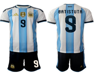 Mens Argentina National Team #9 Gabriel Batistuta Home White 2026 World Cup Soccer Jersey Suit