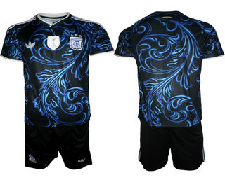 Mens Argentina National Team Blank Black Away 2026 World Cup Soccer Jersey Suit