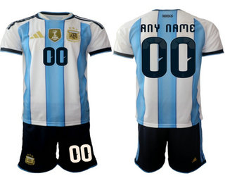 Mens Argentina National Team Custom Home White 2026 World Cup Soccer Jersey Suit