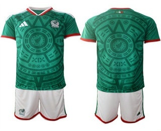 Mens Mexico Blank Green 2026 World Cup Home Soccer Jersey Suit
