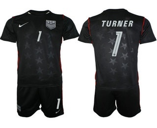Mens USA National Team #1 Matt Turner Away Navy 2026 World Cup Soccer Jersey Suit
