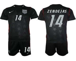 Mens USA National Team #14 Alex Zendejas Away Navy 2026 World Cup Soccer Jersey Suit