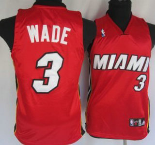 Miami Heat 3 Wade Red Kid Jersey