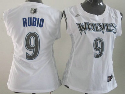 Minnesota Timberwolves 9 Ricky Rubio Revolution 30 Swingman White Womens Jersey