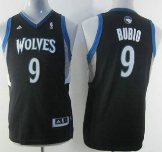 Minnesota Timberwolves 9 Ricky Rubio Black Kids Jersey