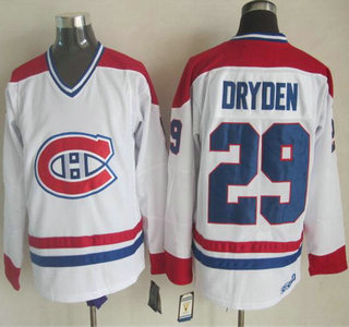 Montreal Canadiens #29 Ken Dryden White CCM Vintage Throwback Jersey