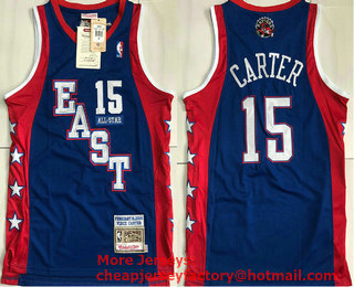 NBA 2004 All-Star Toronto Raptors #15 Vince Carter Blue Hardwood Classics Soul AU Throwback Jersey