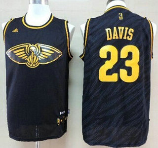 New Orleans Pelicans #23 Anthony Davis 2014 Black With Gold Jersey