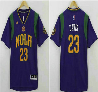 Men's New Orleans Pelicans #23 Anthony Davis Revolution 30 Swingman 2015-16 Purple Short-Sleeved Jersey