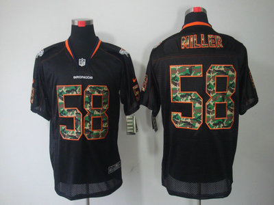 Nike Denver Broncos 58 Von Miller Camo Fashion Black Elite Jersey