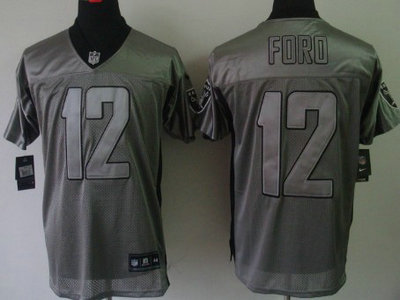 Nike Oakland Raiders 12 Jacoby Ford Gray Elite Jersey