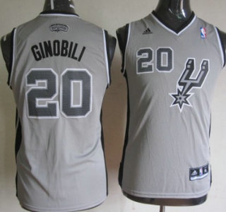 San Antonio Spurs 20 Manu Ginobili Grey Kids Jersey