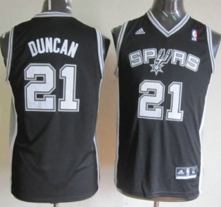 San Antonio Spurs 21 Tim Duncan Black Kids Jersey