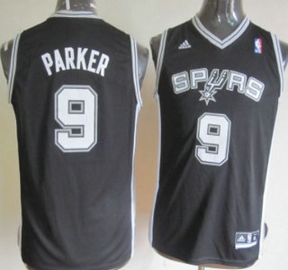 San Antonio Spurs 9 Tony Parker Black Kids Jersey