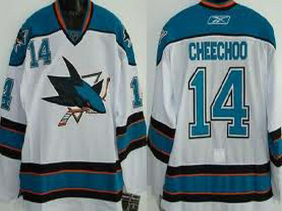 San Jose Sharks 14 Cheechoo White Jersey