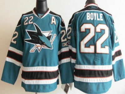 San Jose Sharks 22 Dan Boyle Blue Jersey