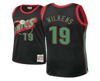 Seattle SuperSonics #19 Lenny Wilkens Black Hardwood Classics Christmas Swingman Jersey