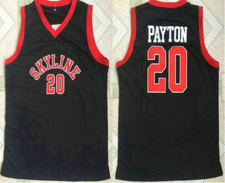 Skyline #20 Gary Payton Black High School Basketball Jersey
